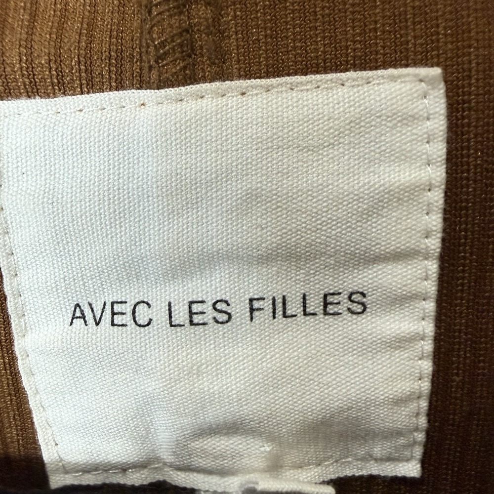 Avec Les Filles Brown Corduroy Boxy Jacket Flap Pockets Boho Minimalist LG EUC - Picture 3 of 9